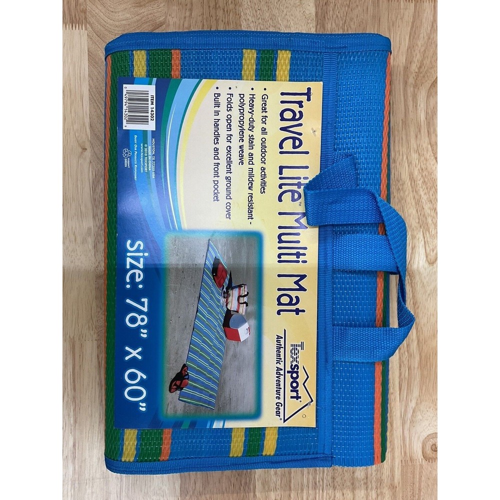 Texsport 14302 Travel Lite Rainbow Heavy Duty Multi Mat, 78" x 60" New